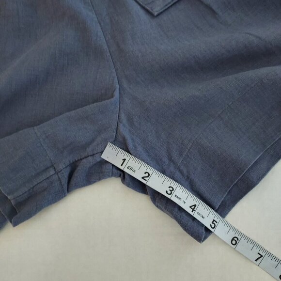 Abercrombie & Fitch Linen Blend High Waisted Belted Shorts Size Medium - Picture 2 of 10